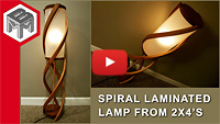Laminated Cedar Spiral Lamp